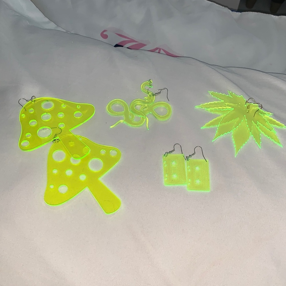 Neon Green Earrings